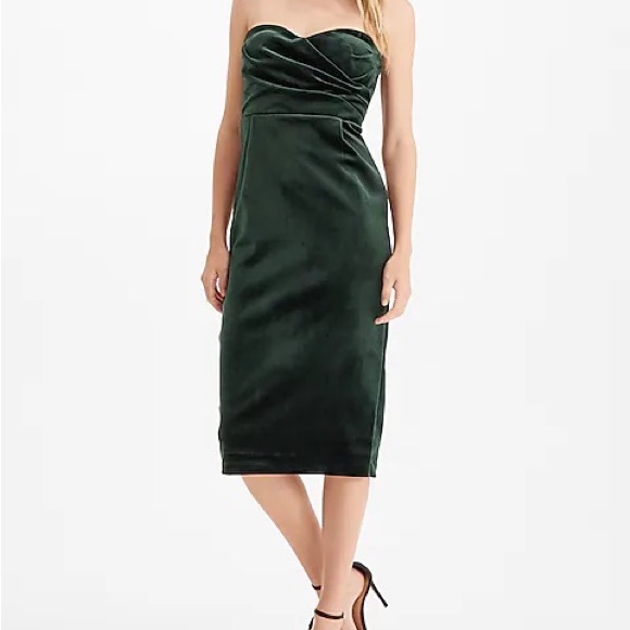 Strapless Velvet Gown with Sweetheart Neckline and Satin Overskirt